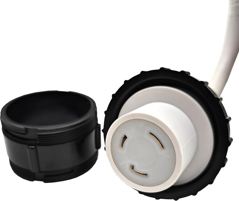 Park World RV Shore Power Extension Cord, NEMA L5-30 Twist Lock 30A Extension Cord, Female with Seal Collar, White (12FT) - Image 3